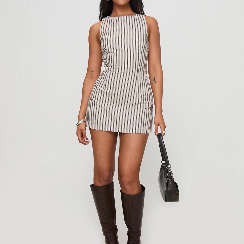 Princess Polly Black and White Striped Mini Dress